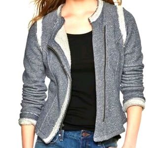 GAP Cropped Moto sweater Jacket size Large